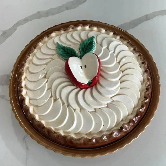 CERIART Apple Pie Ceramic Pie Plate with Lid – Hand-Painted Portugal‎ - Picture 12 of 15